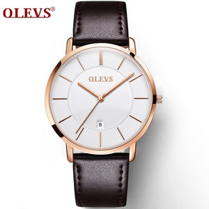 Men Watches Luxury Brand OLEVS Quartz Genuine Leather Strap Minimalist Ultrathin Wrist Watches Waterproof High Quality Relogio - 64 Corp