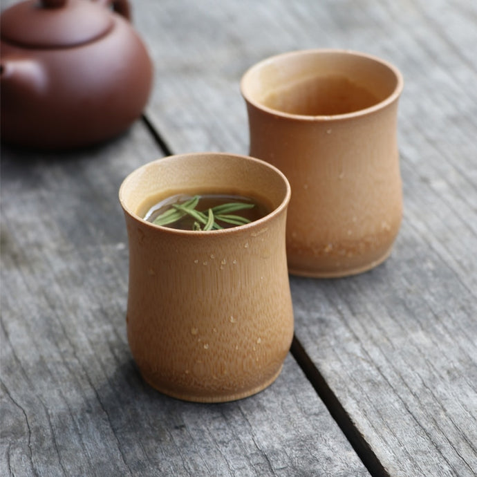 Bamboo milk mug coffee kitchen beer Cup wine Wooden straight Creative Novelty Tea set small kung fu tea cups drinking vintage