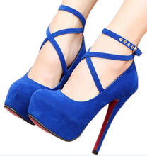 2018 Shoes Woman Pumps Cross-tied Ankle Strap Wedding Party Shoes Platform Fashion Women Shoes  High Heels Suede ladies shoes - 64 Corp