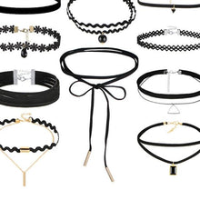17KM Bohemian Gothic Tattoo Choker Necklaces Set for Women Black Lace Long Necklace Female Collier Chain Fashion Jewelry Party - 64 Corp