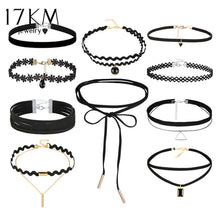 17KM Bohemian Gothic Tattoo Choker Necklaces Set for Women Black Lace Long Necklace Female Collier Chain Fashion Jewelry Party - 64 Corp