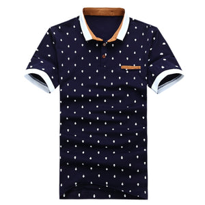 New 2018 Brand POLO Shirt  Men Cotton Fashion Skull Dots Print Camisa Polo Summer Short-sleeve  Casual Shirts MT437 - 64 Corp