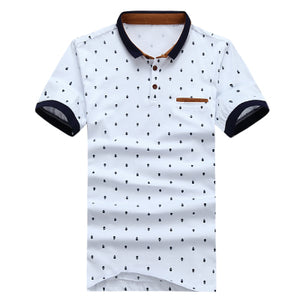 New 2018 Brand POLO Shirt  Men Cotton Fashion Skull Dots Print Camisa Polo Summer Short-sleeve  Casual Shirts MT437 - 64 Corp