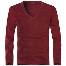 2018 Lycra cotton men 's t shirt long sleeve v neck men v-neck long sleeve T-shirt - 64 Corp