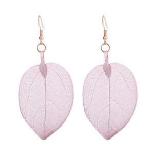 LOVBEAFAS 2018 Fashion Brincos Bohemian Long Earrings Unique Natural Real Leaf Big Boho Earrings For Women Fine Jewelry Gift - 64 Corp