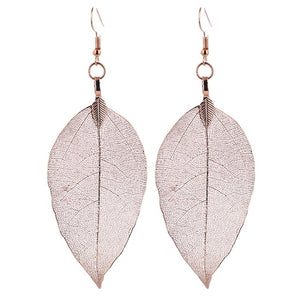 LOVBEAFAS 2018 Fashion Brincos Bohemian Long Earrings Unique Natural Real Leaf Big Boho Earrings For Women Fine Jewelry Gift - 64 Corp