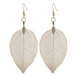 LOVBEAFAS 2018 Fashion Brincos Bohemian Long Earrings Unique Natural Real Leaf Big Boho Earrings For Women Fine Jewelry Gift - 64 Corp