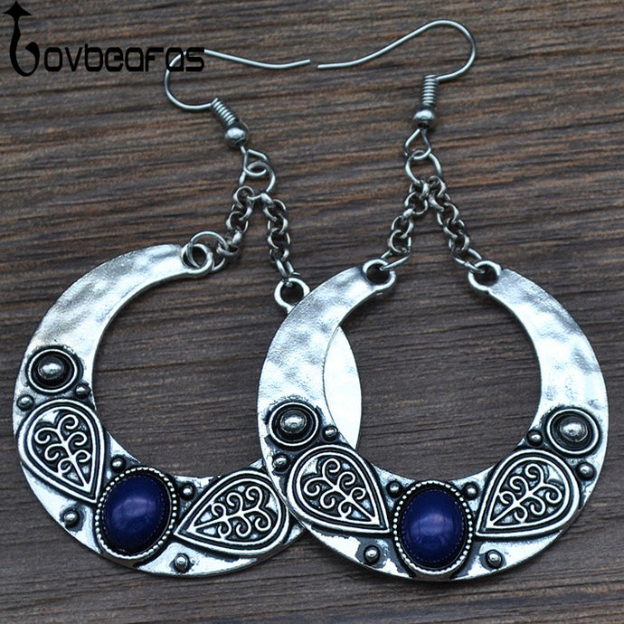 LOVBEAFAS 2018 Fashion Boho Big Drop Earrings For Women Jewelry Brinco Carved Vintage Tibetan Silver Bohemian Long Earrings - 64 Corp