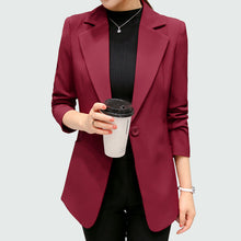 Wine Red Black Women Blazers And Jackets 2018 New Spring Autumn Fashion Single Button Blazer Femenino Ladies Blazer Female - 64 Corp