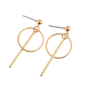 kshmir The minimalist geometric circular earrings contracted temperament earrings Long female stud earrings - 64 Corp