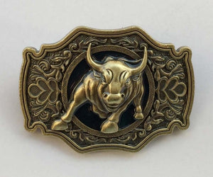 New Arrival~~ 3D Bull Solid Brass Belt Buckle  Western Metal Cowboy - 64 Corp