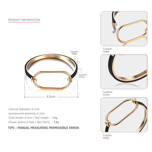 eManco Minimalist Punk Round Bangle for women Gold-color Exaggerate Geometric Metal Skeleton Bracelets & Bangles Jewelry - 64 Corp