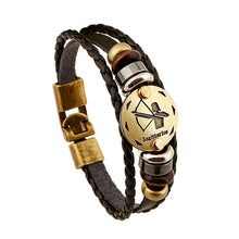 12 Constellations Bracelet 2018 New Fashion Jewelry Leather Bracelet Men Casual Personality Zodiac Signs Punk Bracelet XY160496 - 64 Corp