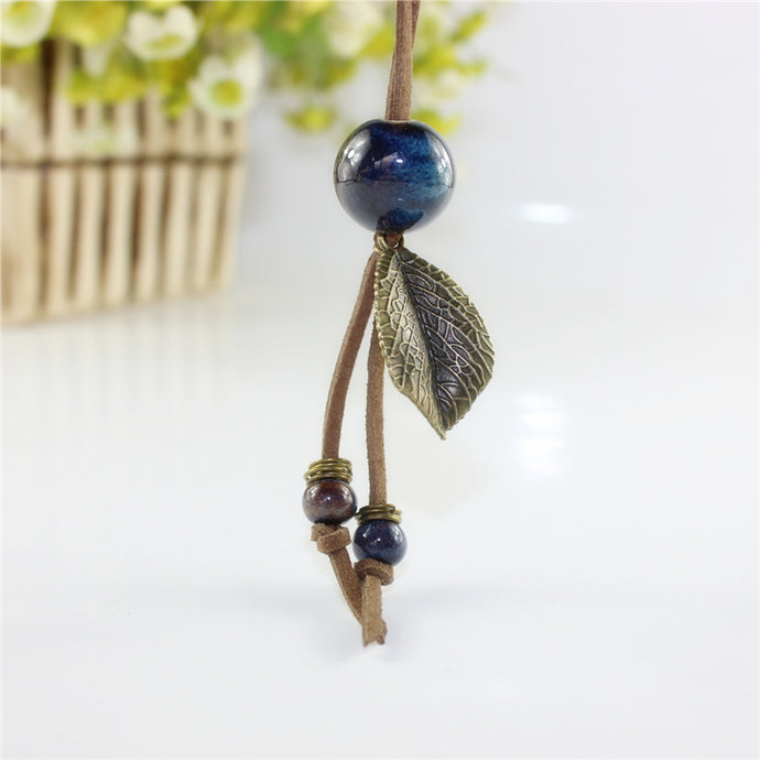 Miredo jewelry wholesale simple ceramic necklaces women's coin wood collar stone boho  necklace pendant free shipping 1457 - 64 Corp