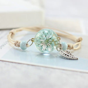 Boho Vintage Charm Bracelet Crystal Glass Ball Charm Bracelet Women Weave Multilayer Leather Bracelet Lucky Leaf Clover Flower - 64 Corp
