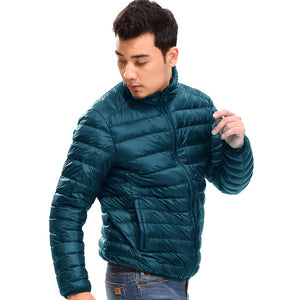 Brand Clothing Men Autumn Winter Duck Down Jacket Men Solid Breathable Jackets Men Outdoors Coats Parka chaqueta hombre Size 3XL