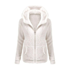 Women Solid Coloor Coat Thicken Soft Fleece Winter Autumn Warm Jacket Hooded Zipper Overcoat Female Fashion Casual Outwear - 64 Corp