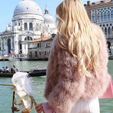 New Season's 100% Fluffy Feather Fever Fur Jackets Handmade Knitted Genuine Ostrich Fur Coat Women Retail Natural Fur Jacket