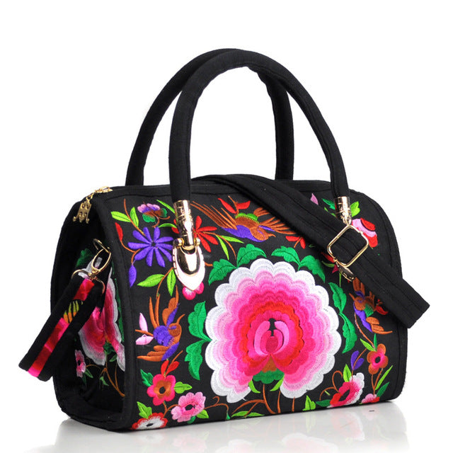 Vintage Women Bag Canvas Flower Embroidered Women Handbag Boho Embroidery Mandala Shoulder Messenger Bag For Woman Girls - 64 Corp