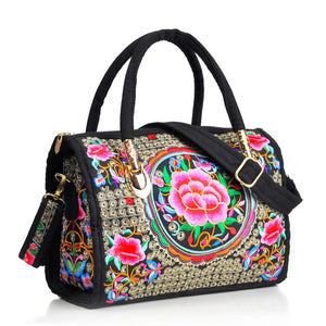 Vintage Women Bag Canvas Flower Embroidered Women Handbag Boho Embroidery Mandala Shoulder Messenger Bag For Woman Girls - 64 Corp