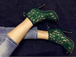 Embroidered Women Booties - 64 Corp