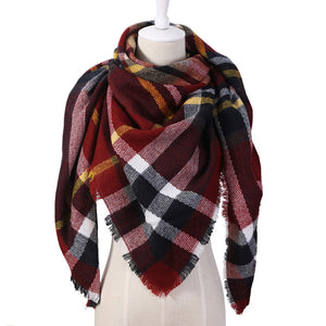 2018 Winter Triangle Scarf For Women Brand Designer Shawl Cashmere Plaid Scarves Blanket Wholesale Dropshipping OL082 - 64 Corp