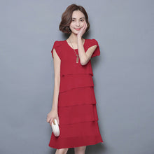 Summer Chiffon Dress The New Fashion Women Plus Size 5XL Loose Cascading Ruffle Red Dresses Causal Ladies Elegant Party Cocktail - 64 Corp
