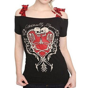 Fashion Black Punk Rock Gothic T Shirt - 64 Corp