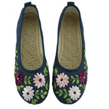 Vintage Embroidered Women Flats Flower Slip On Cotton Fabric Linen Comfortable Old Peking Ballerina Flat Shoes Sapato Feminino - 64 Corp