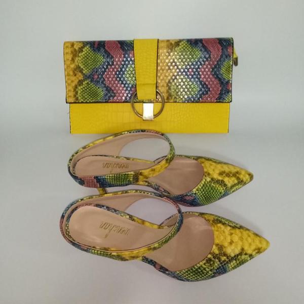 Pretty Low Heel Slipper Shoes With Matching Clutch Bags Sets - 64 Corp