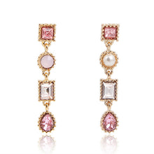 Luxury Multicolor Rhinestone Charm Pearl Long Earrings New Fashion Statement Drop Dangle Earring Jewelry For Women Pendientes - 64 Corp