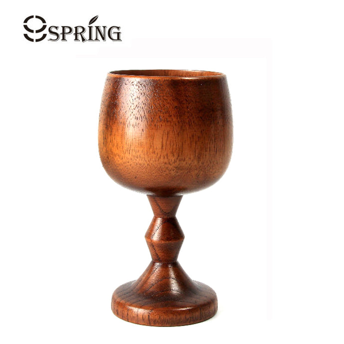 200ml Natural Solid Wood Cup Classic Wooden Wine Cup Vintage Goblet Chalice Hand-made Wood Drinking Dining Cup Drinkware Gift