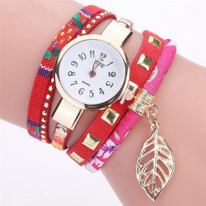 CCQ Brand Fashion Women Watches Leaf Pendant Analog Quartz Wristwatch For Ladies Boho Bracelet Watches Montre Femme *1208 - 64 Corp