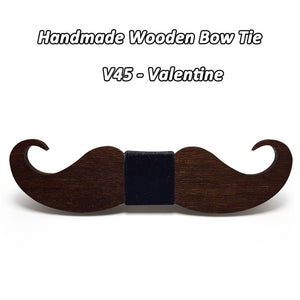 Mahoosive novelty neckties Handmade mustache Wooden bow tie men bowtie mens neck ties factory wholesale free shipping - 64 Corp