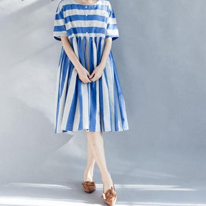 Women Artsy Stripe Summer Dresses - 64 Corp
