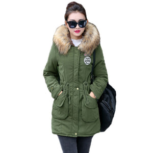 New Long Parkas Female Womens Winter Jacket Coat Thick Cotton Warm Jacket Womens Outwear Parkas Plus Size Fur Coat 2018
