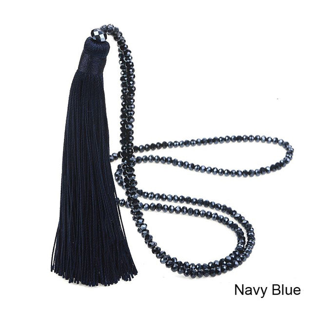 LOVBEAFAS Fashion Boho Long Fringe Tassel Necklaces Women Collier Femme Glass Beaded Crystal Bohemian Fine Jewelry Promotion - 64 Corp