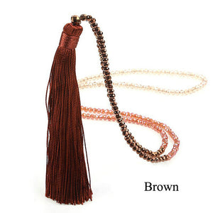 LOVBEAFAS Fashion Boho Long Fringe Tassel Necklaces Women Collier Femme Glass Beaded Crystal Bohemian Fine Jewelry Promotion - 64 Corp