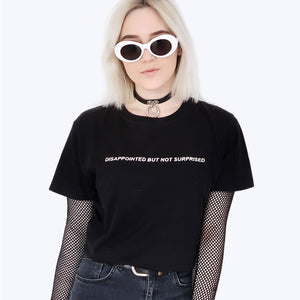 Disappointed But Not Surprised T-Shirt Women Casual Tumblr Inspired Pastel Pale Grunge Aesthetic Tee Funny T Shirt For Girls - 64 Corp