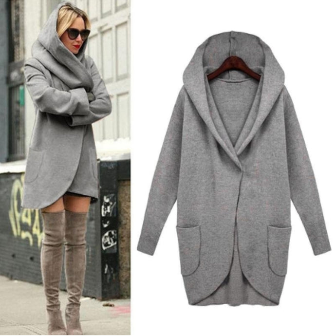 2017 Winter Coat Women Trench Coats Pocket Long Sleeve Hooded Women Overcoat Cotton Blend Cardigans Plus size 4XL DP957993