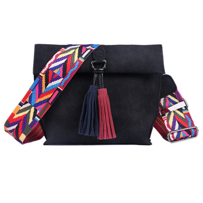 2018 New Women Scrub Leather Design Crossbody Bag Girls With Tassel Colorful Strap Shoulder Bag Female Small Flap Handbag - 64 Corp