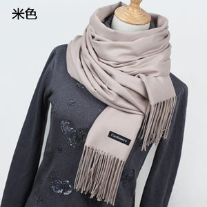 Women solid color cashmere scarves with tassel lady winter thick warm scarf high quality female shawl hot sale YR001 - 64 Corp