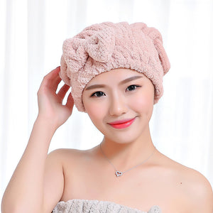 XC USHIO Soft Bowknot Lady Bath Towel With Pocket Towel Set For Gifts Hair Drying Cap Hat Head Towel Spa Beach Towel toalha - 64 Corp