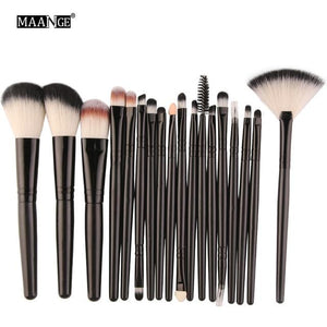 Pro 18 Pcs Makeup Brushes Set Foundation Contour Powder Eye Shadow Eyeliner Lip Blending Cosmetic Beauty Make Up Brushes Tools - 64 Corp