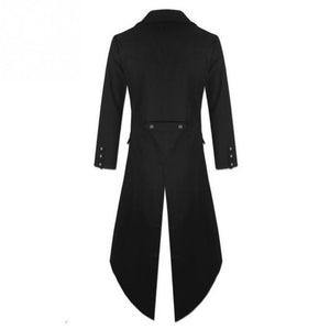 Men Plus Size Punk Gothic Tailcoat Jacket Steampunk Victorian Coat Uniform Frock Coat - 64 Corp