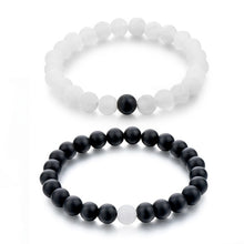 CHICVIE Black and White Natural Stone Distance Bracelets & Bangles for Women Men Strand Lovers Gifts Jewelry Bracelets SBR160101 - 64 Corp