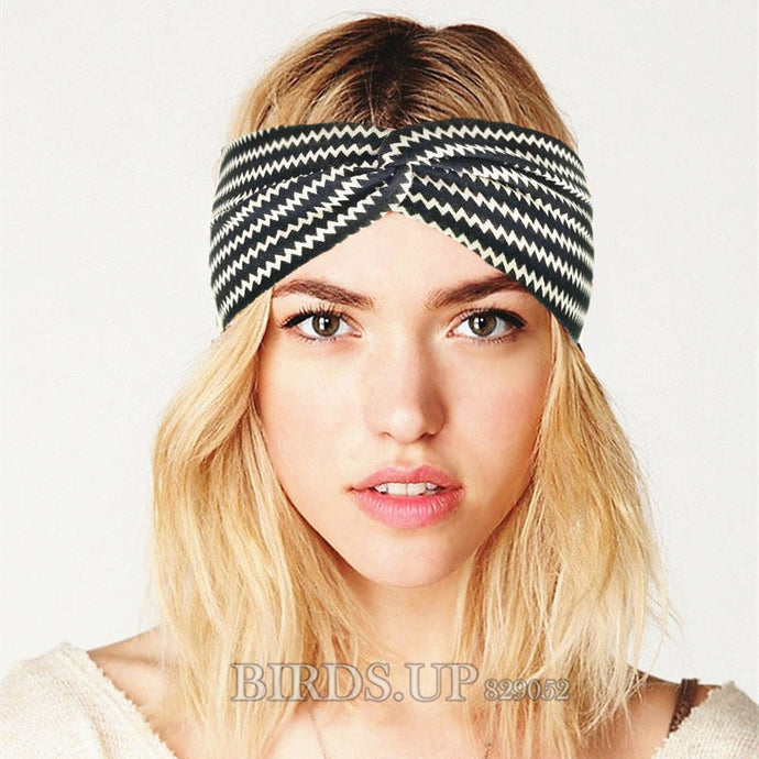 Boho Cotton Twist Headbands for Women Elastic Turban Headband Sport Headwrap Hairband Headwear Girls Hair Accessories Outdoor - 64 Corp