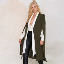 HDY Haoduoyi 2018 Women Casual Open Front Windbreaker Cloak Split Lightweight Trench Coat Longline Cape Party Fasion Blazer