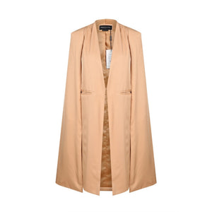 HDY Haoduoyi 2018 Women Casual Open Front Windbreaker Cloak Split Lightweight Trench Coat Longline Cape Party Fasion Blazer