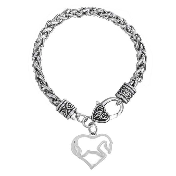 Teamer Brand Heart-shaped Horse Animals Pendant  Bracelets Cowgirl Jewelry For Women's And Mens Bracelets 2017 Gift - 64 Corp